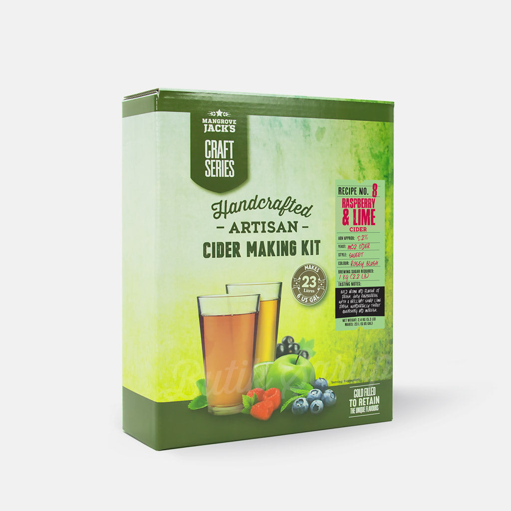 Mangrove Jack's Ahududu ve Misket Limonlu Elma Şarabı Kiti - Mangrove Jack's Raspberry & Lime Cider Kit - Butik Şarap